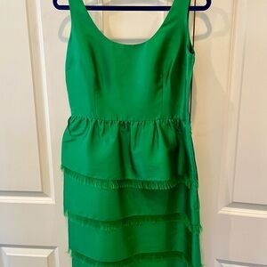 kate spade Emerald Green Tiered Peplum Sleeveless Dress